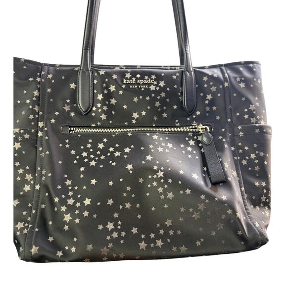 kate spade Handbags - Kate Spade New York Black Star Print Nylon Tote Bag Excellent Condition Preloved